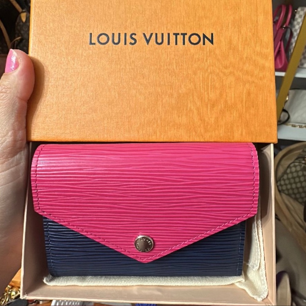 LV Victoriane wallet, pink and navy. Brand new never used. Comes w/ boxdust bag